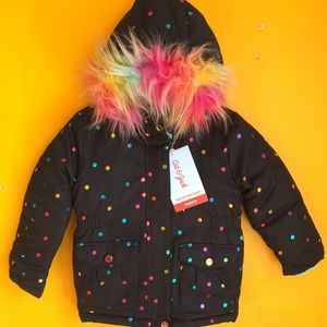 Cat&jack fur trimmed coat